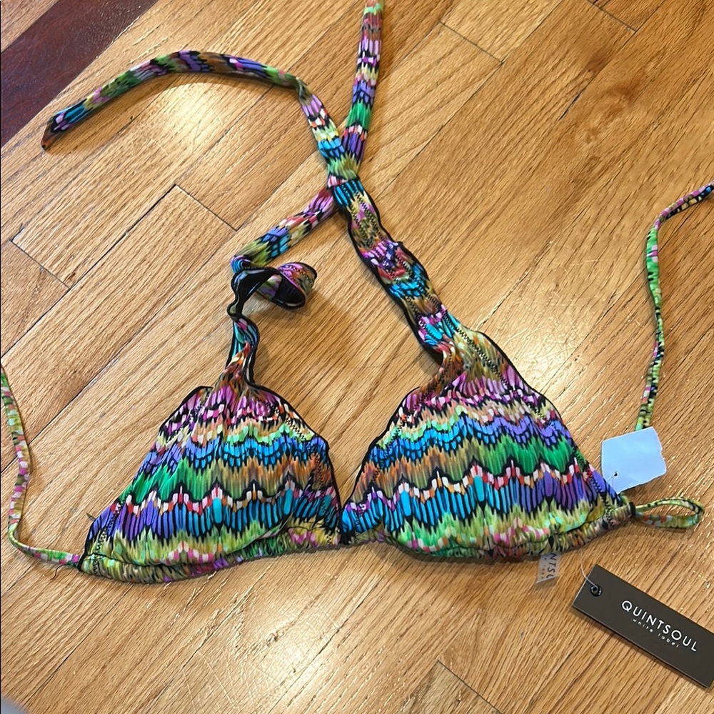 Quintsoul Multicolor Bikini  scalloped Top S/P